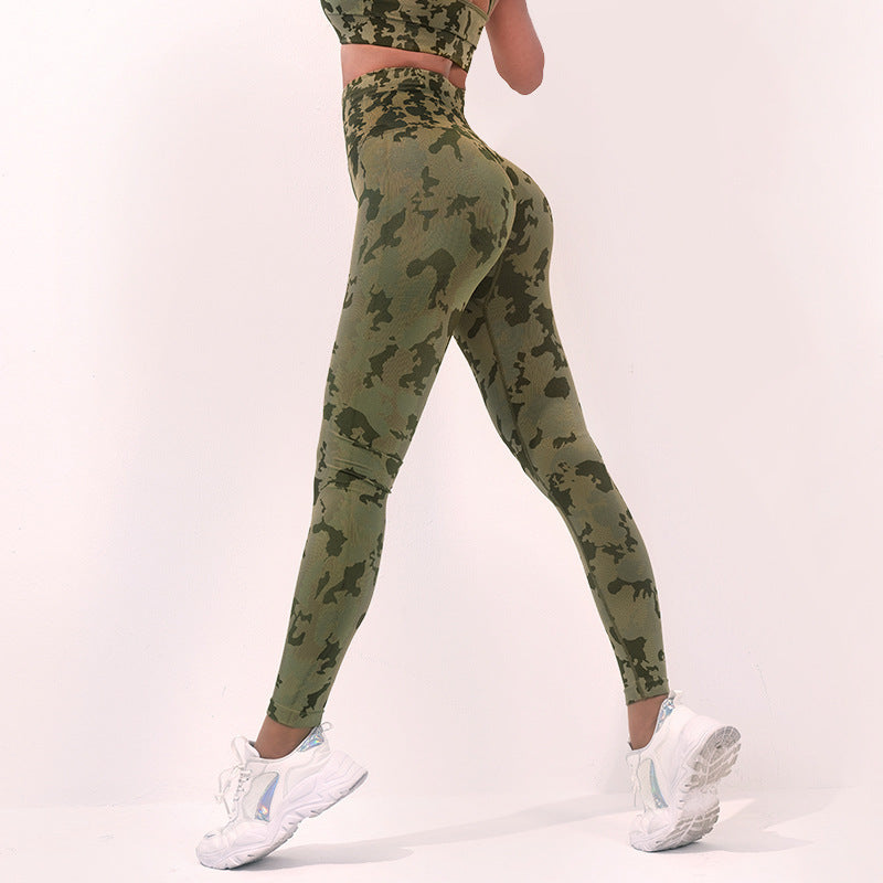 Pantalon de yoga à imprimé camouflage mode, Legging sans couture taille haute, extensible, rehausseur de fesses, pantalon de sport de course pour vêtements féminins