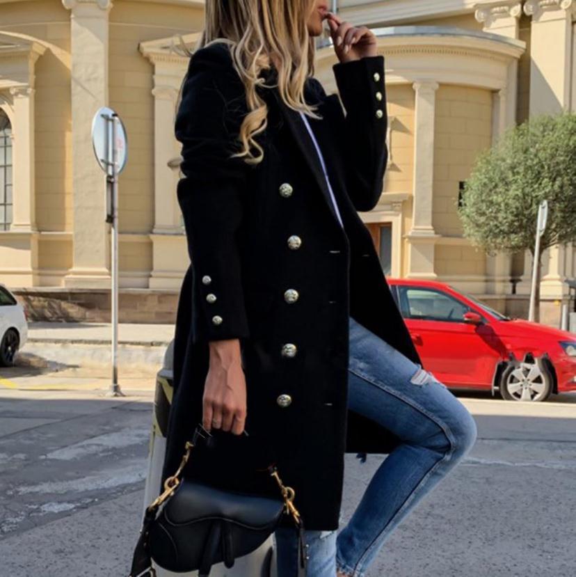 Mezclas abrigos largos de mujer Gabardina con cuello con muescas Cruzado Vintage Elegante