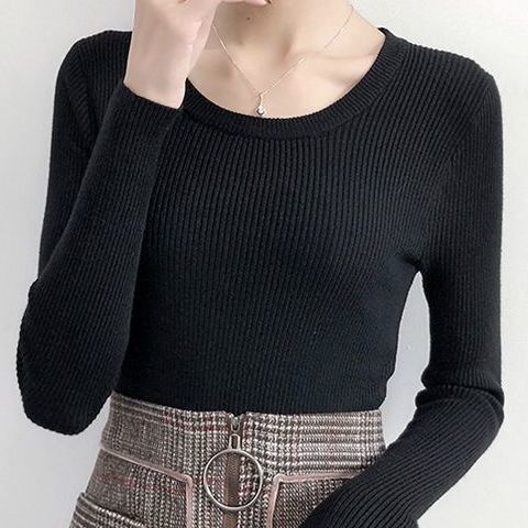 Automne et Hiver Nouveau style coréen Slim Serré Manches Longues