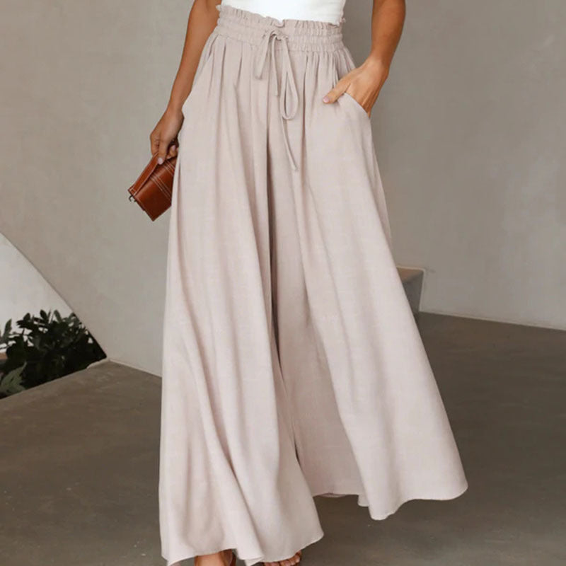 Pantalones Anchos Estampados Florales de Verano Casuales Rectos para Mujer Ropa de Playa