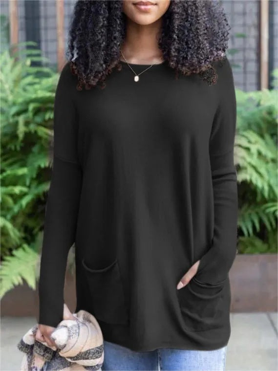 Haut à manches longues pour femmes, coupe mode.