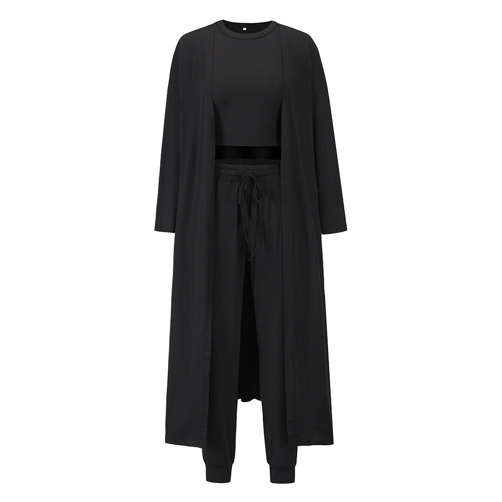 Akatonbo Women'S Knitted Slim-Fit Temperament Vest And Trousers Sports Suit