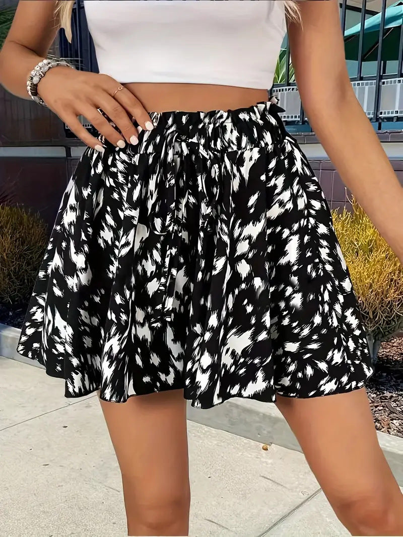 Pantalones cortos elásticos de verano estampados para mujer