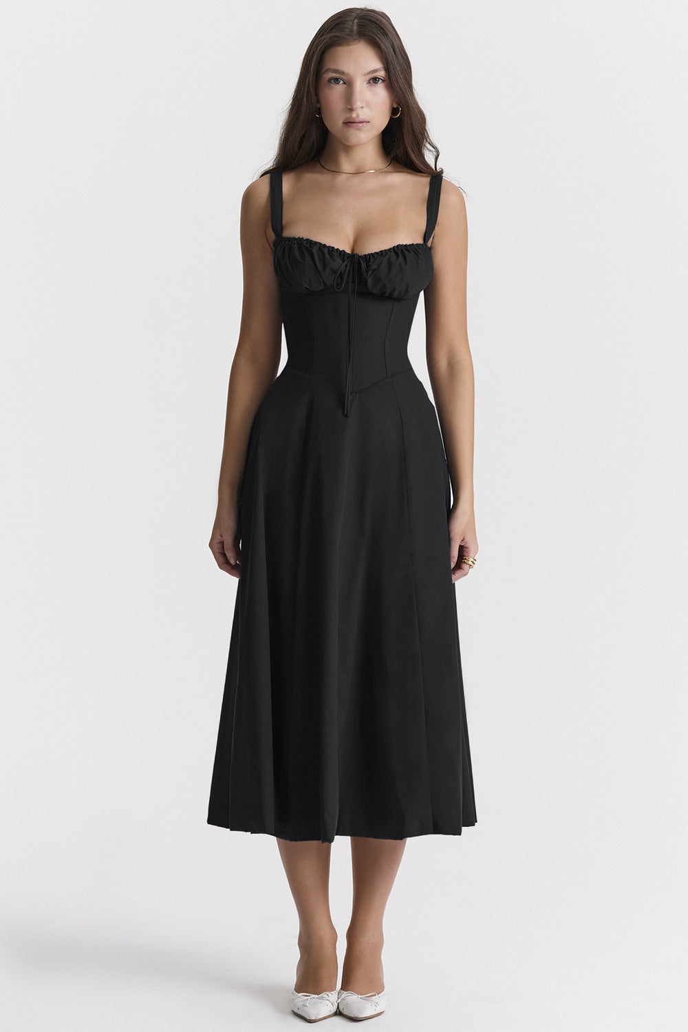 Akatonbo Fashion Suspender Dress For Women Commuter Temperament Solid Color French High Split Party Sexy Dresses Summer