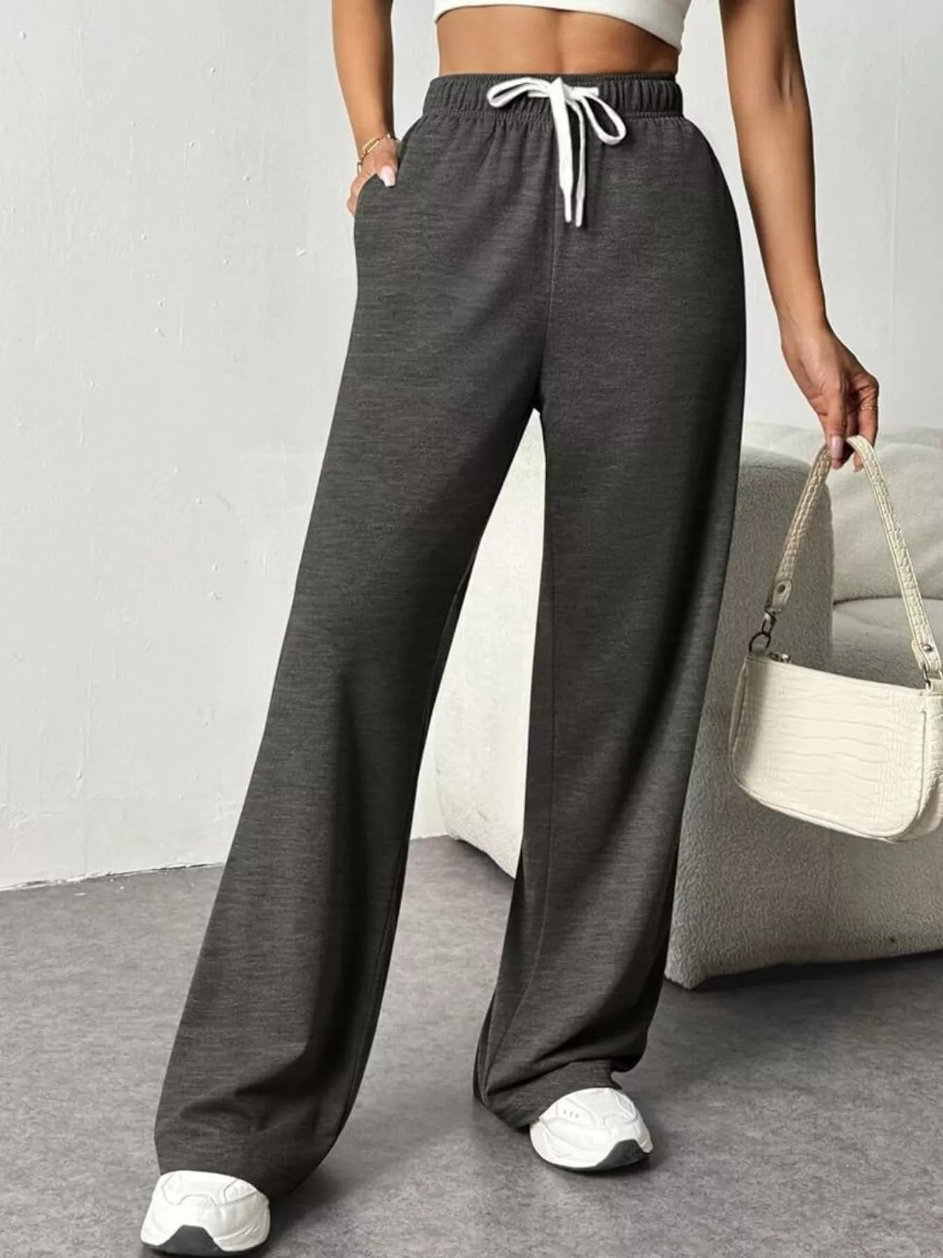 Shop Drawstring Wide Leg Pants - Women's Fashion | Akatonbo