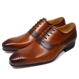 Business Men's Formal Leather Shoes British Carved