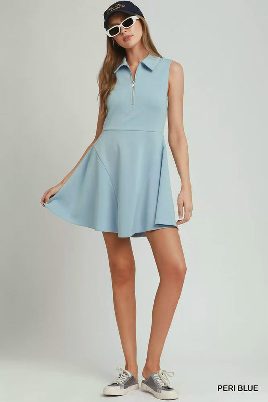 Shop Umgee Collared Quarter Zip Tennis Dress - Women's Fashion | Akatonbo