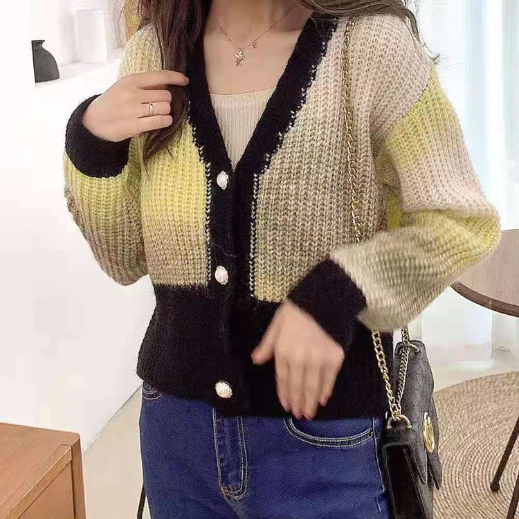 Thin Sweaters  Short  Slim Hanging And Dyeing