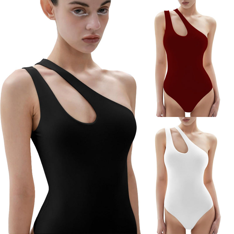 Sleeveless One-shoulder Jumpsuit