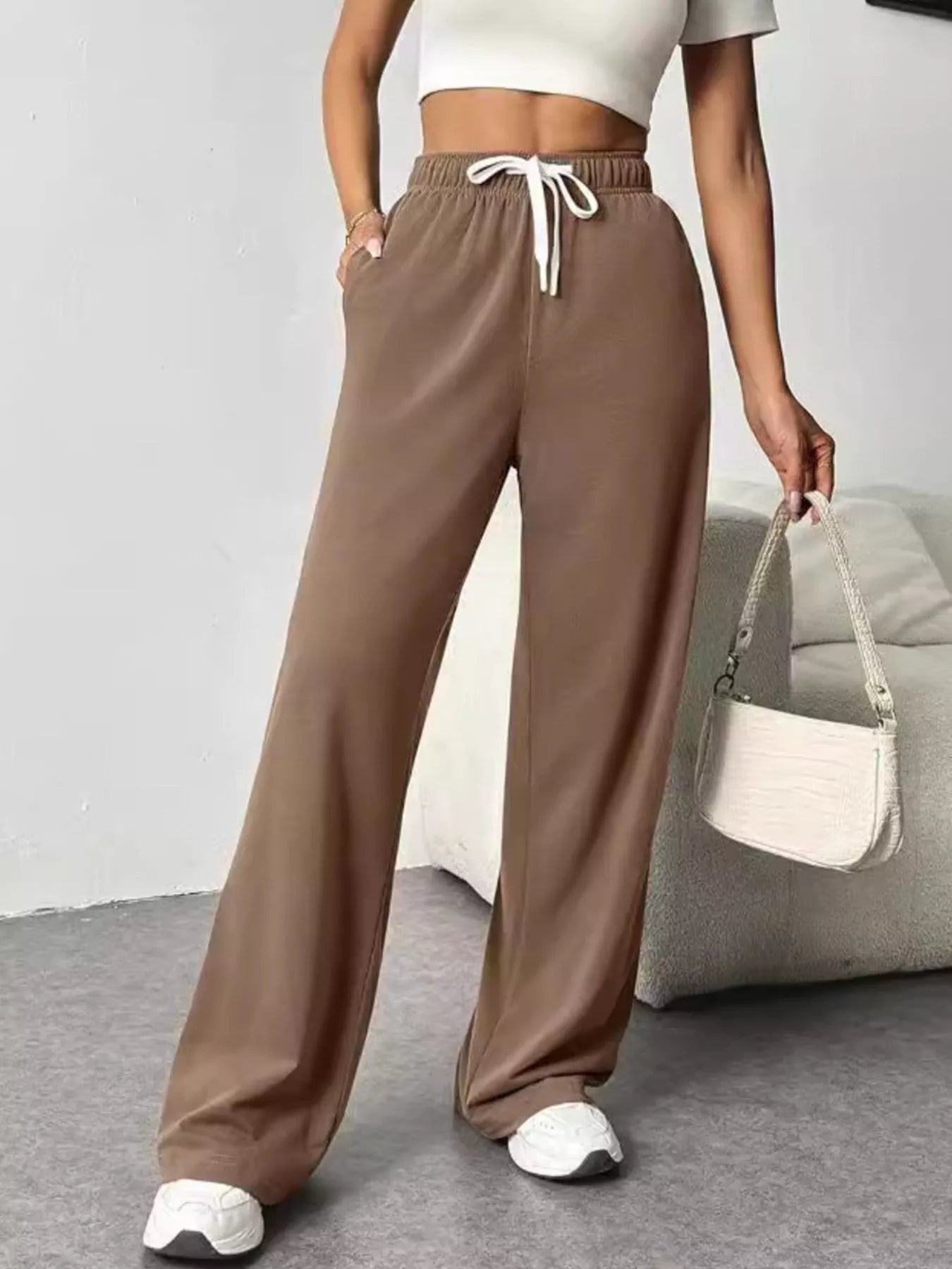 Shop Drawstring Wide Leg Pants - Women's Fashion | Akatonbo