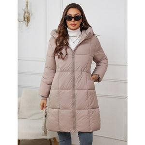 Women's Design Hooded Mid-length Thickened Coat