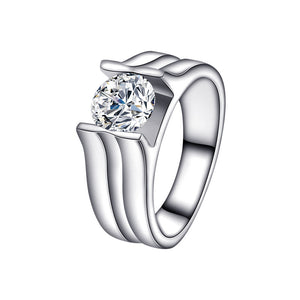 S925 Fashion High-grade Irregular White Zircon Ring