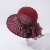 Women's Organza Large Brim Stitching Sunshade Hat