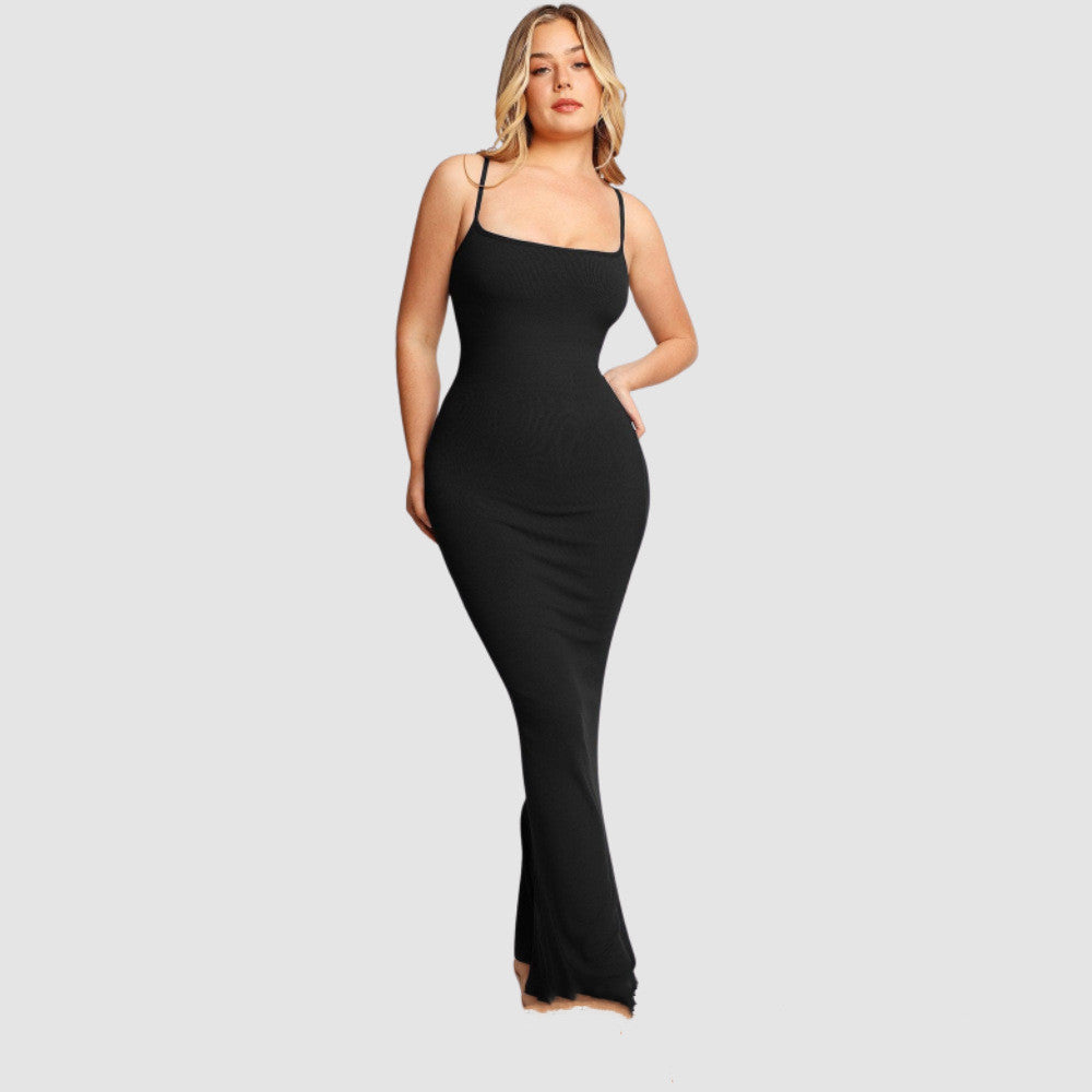 Akatonbo Women'S Shapewear Dress Jumpsuit Tummy Tuck Lift Corset Open Crotch Suspender Tight Long Skirt Chest Pad Bodysuit Dress