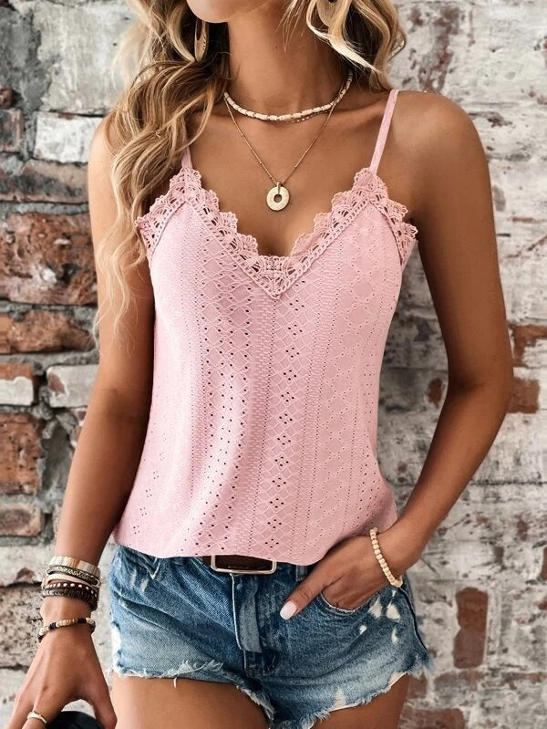 New Women's Clothing V-neck Lace Sling Top