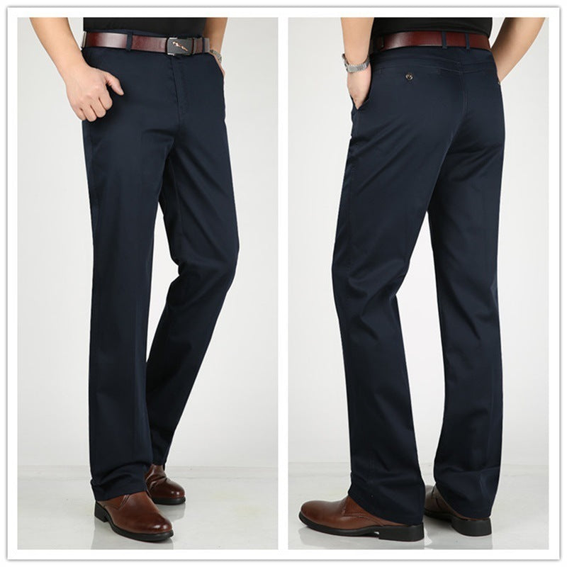 Men's Casual Pants Middle-aged Straight Loose Business Trousers