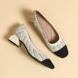 Heel Mid Heel Flying Woven Princess Shoes