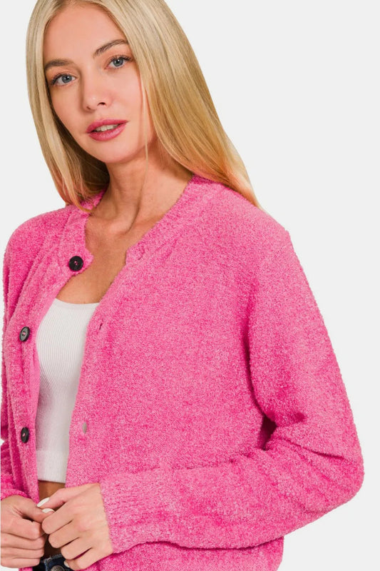 Akatonbo Zenana Button Down Long Sleeve Sweater Cardigan