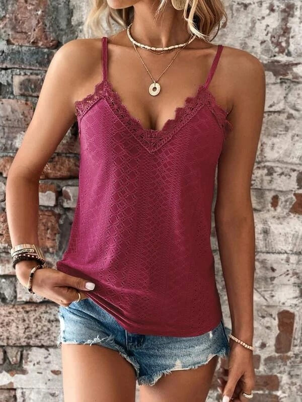 New Women's Clothing V-neck Lace Sling Top