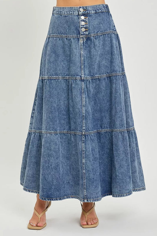Shop RISEN High Rise Ruffle Long Skirts - Women's Fashion | Akatonbo