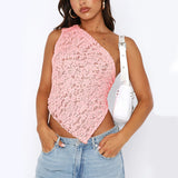 Ins Lace Backless Top Summer Solid Color Waistless Top