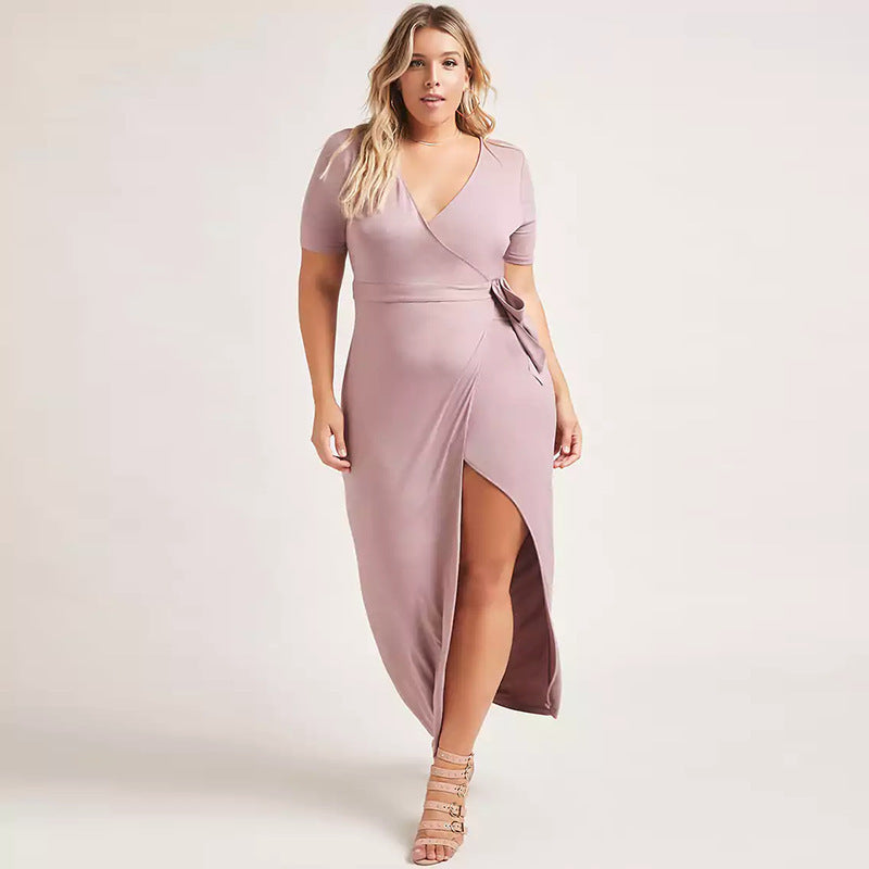 Vestido cruzado clásico de tallas grandes