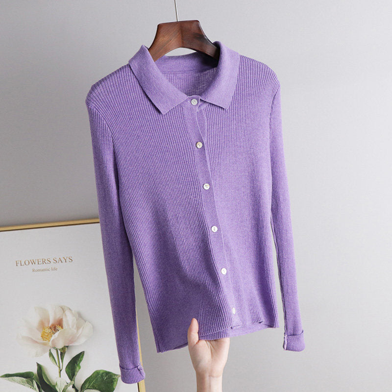 Single-breasted knitted cardigan