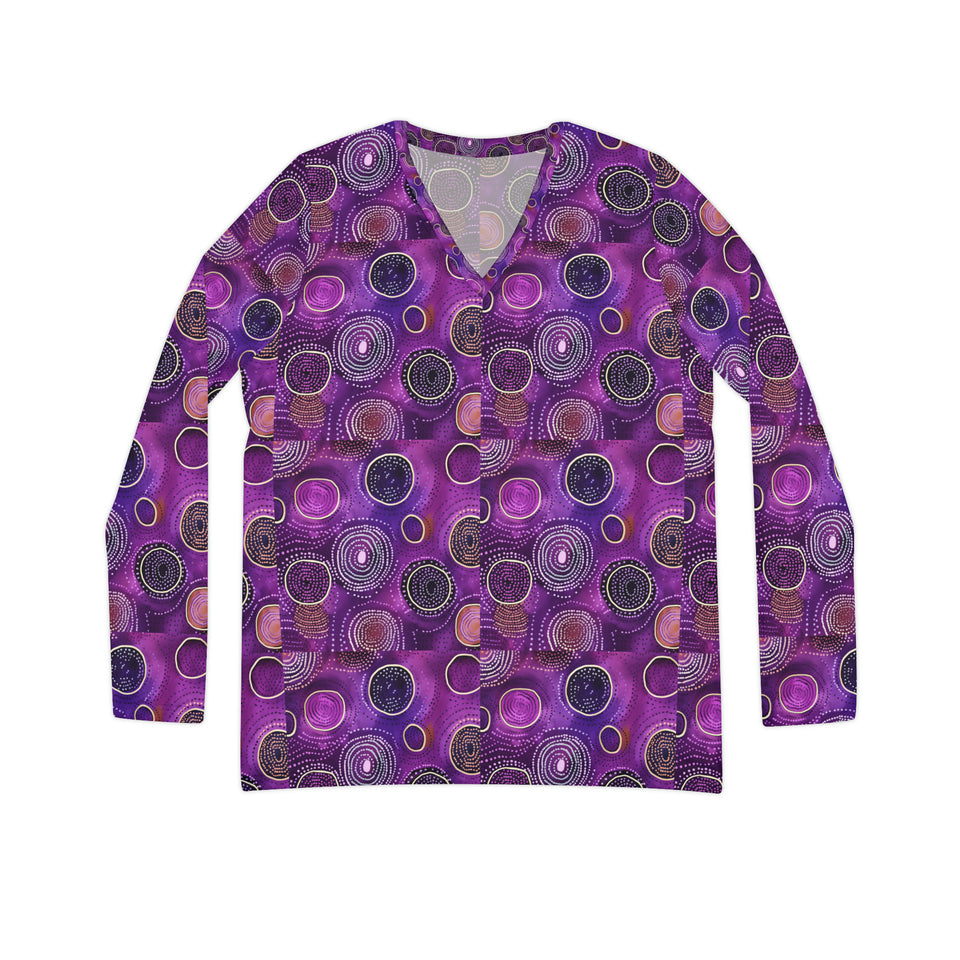 Women's Long Sleeve V-neck Shirt (AOP)