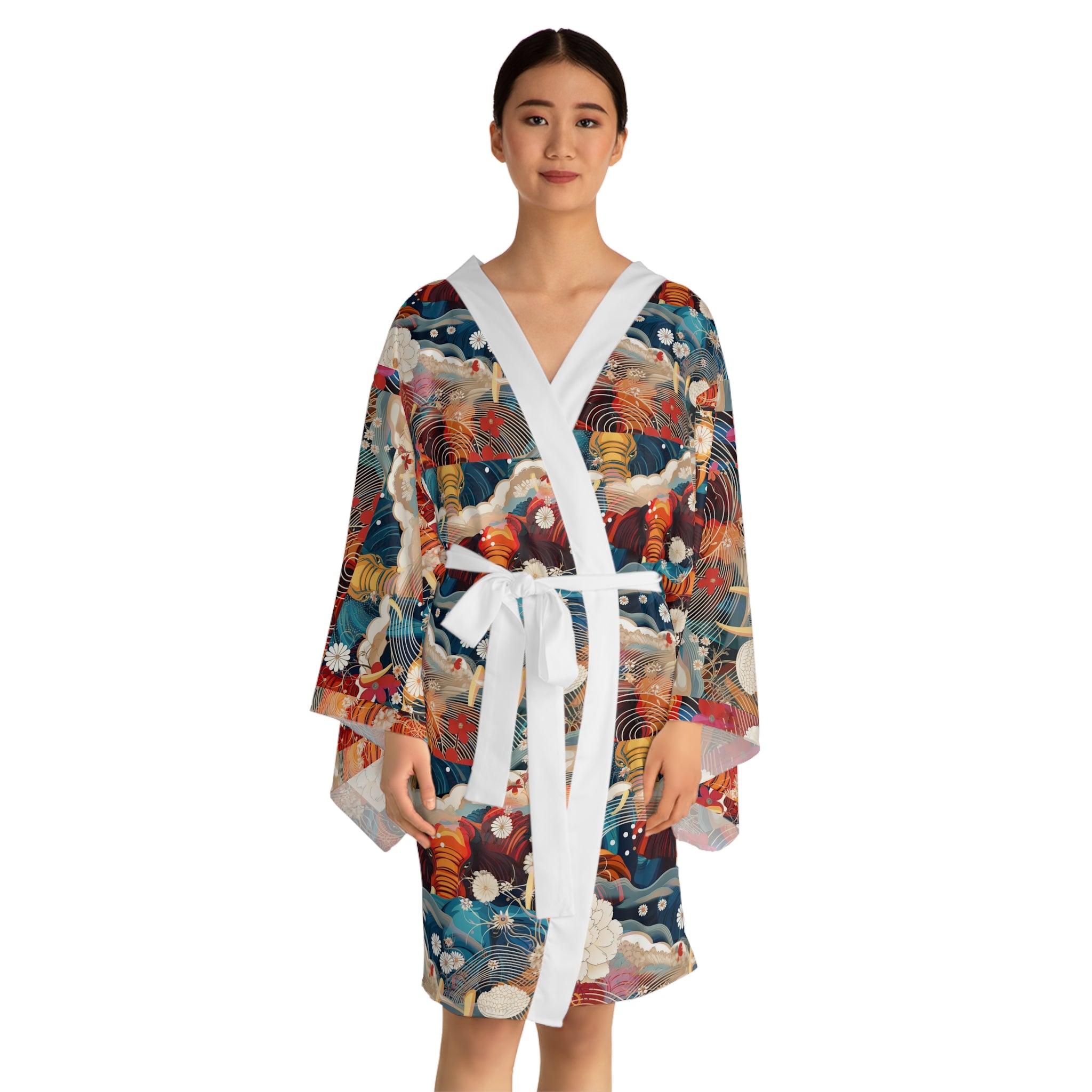 Long Sleeve Kimono Robe (AOP)