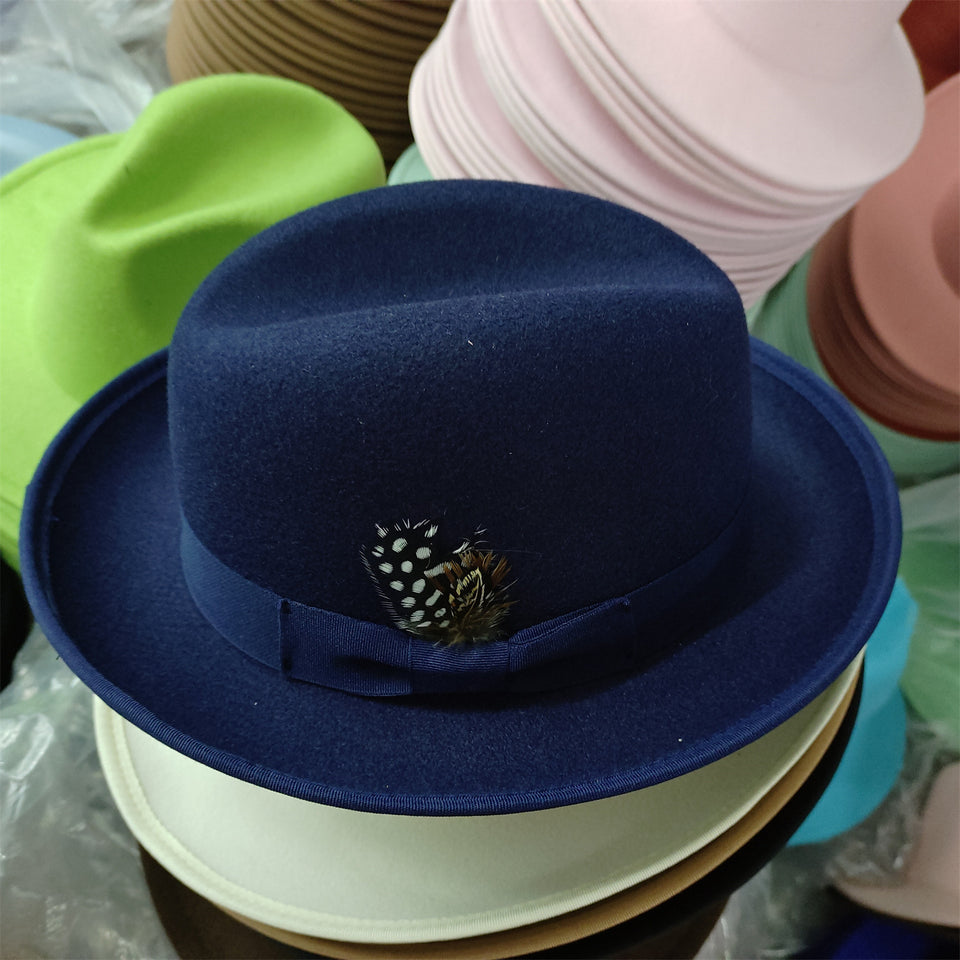 Men's Billycock Feather Fur Felt Hat
