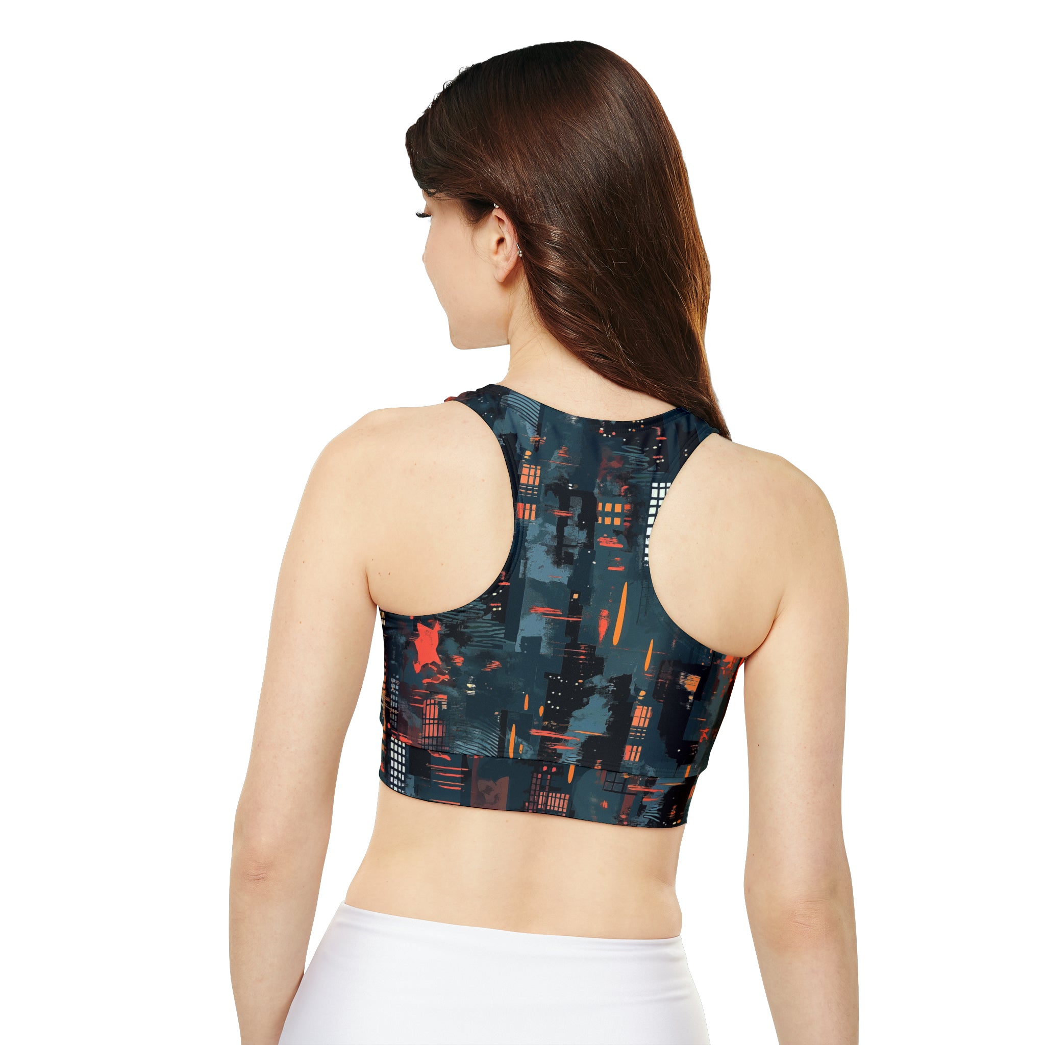 Fully Lined, Padded Sports Bra (AOP)
