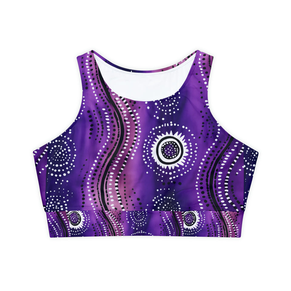 Fully Lined, Padded Sports Bra (AOP)