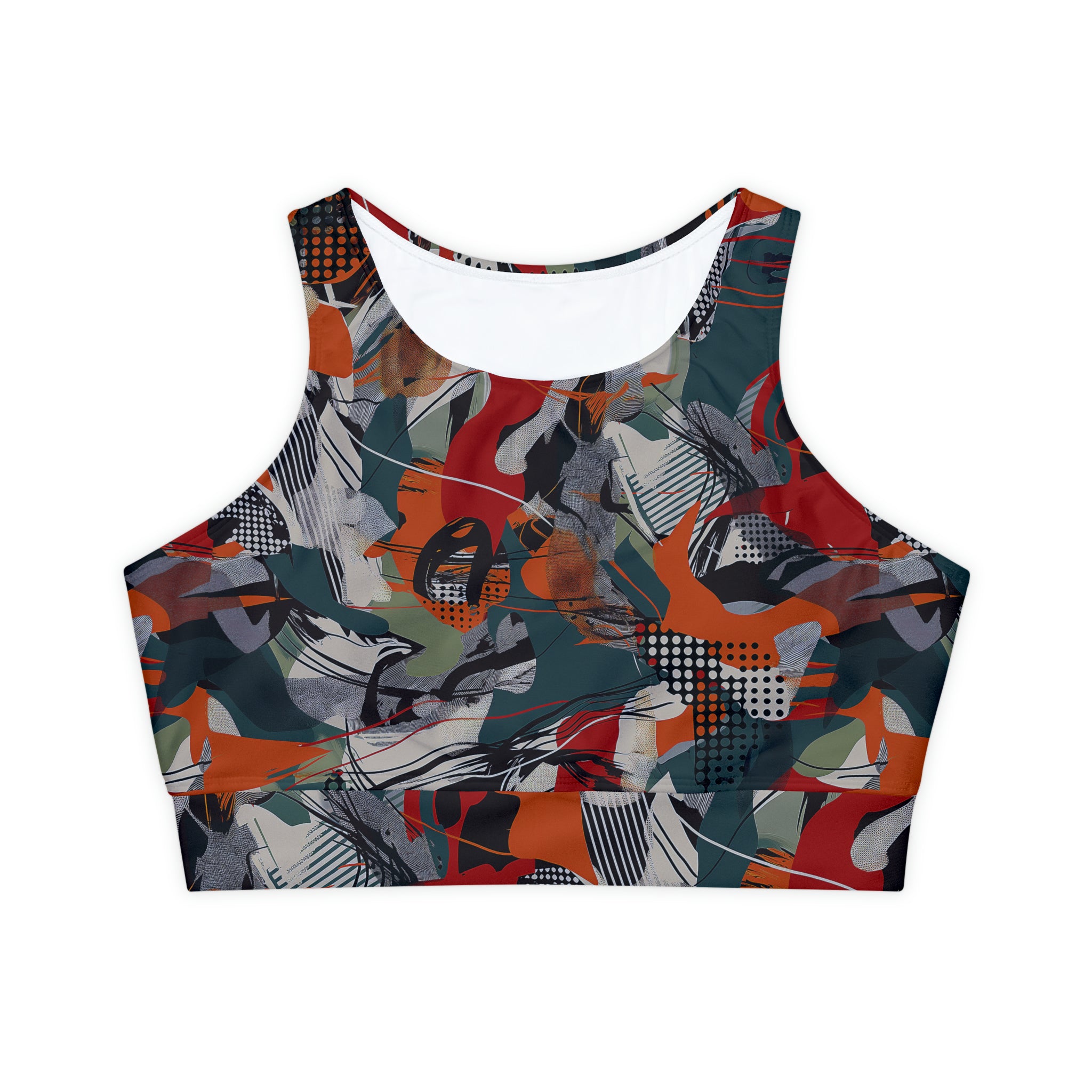 Fully Lined, Padded Sports Bra (AOP)