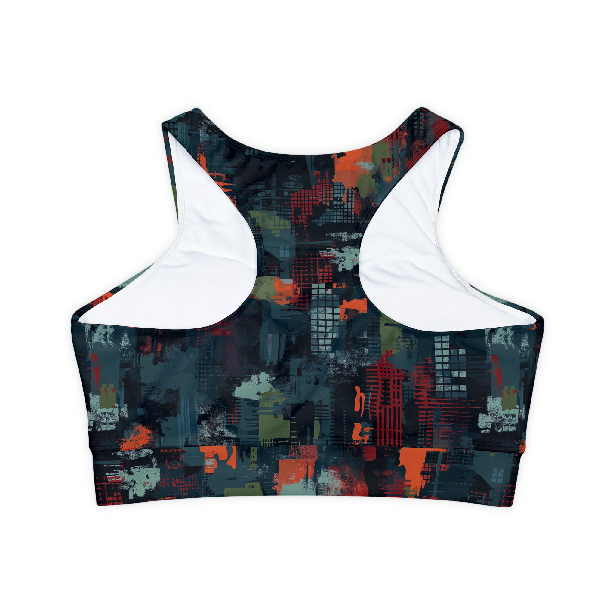 Fully Lined, Padded Sports Bra (AOP)