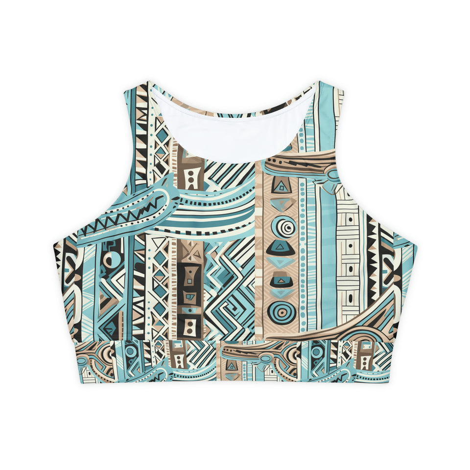 Fully Lined, Padded Sports Bra (AOP)