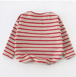 Fashion Striped Print Kids Baby Girls Clothes Cotton Long Sleeve Top