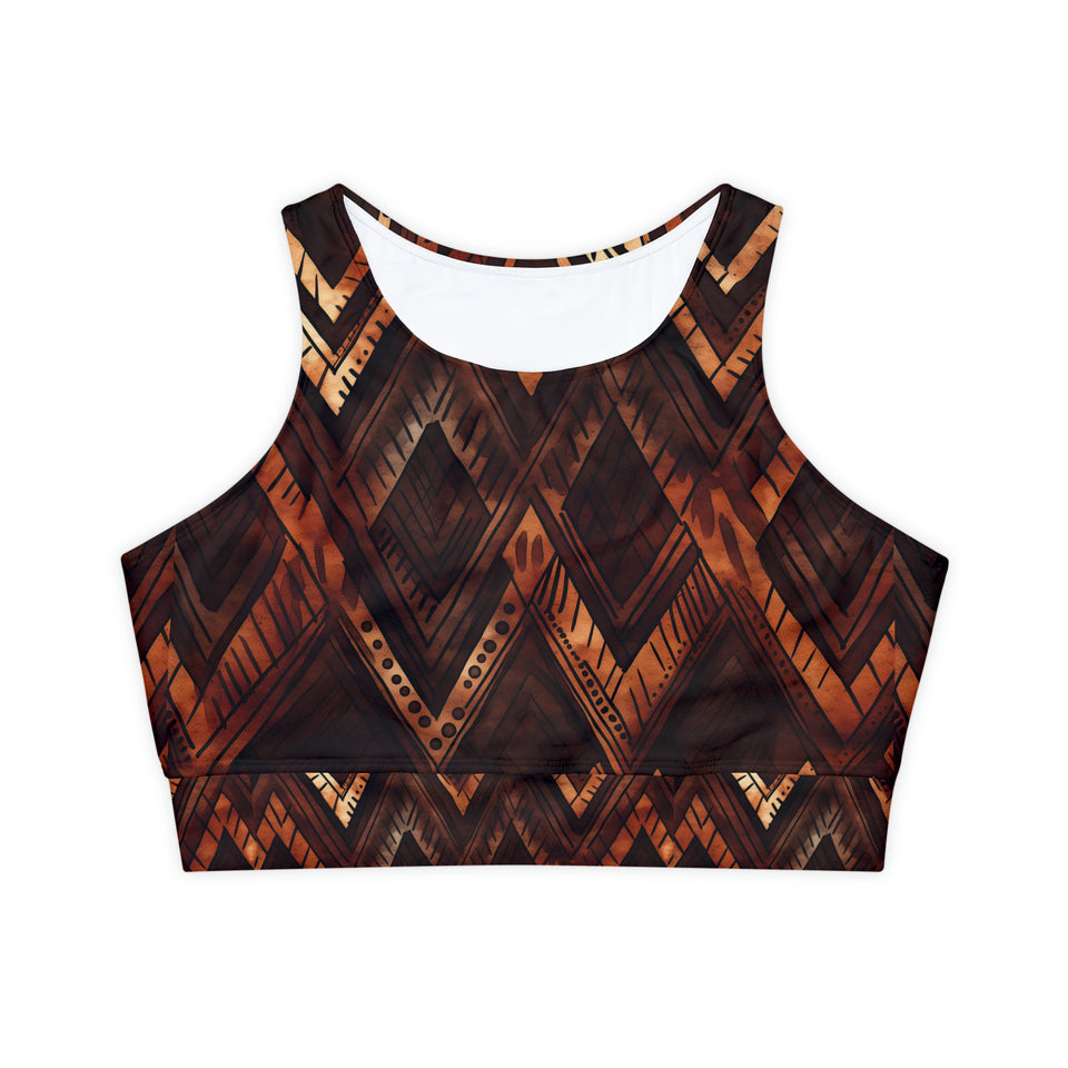 Fully Lined, Padded Sports Bra (AOP)
