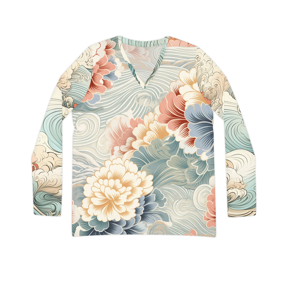 Women's Long Sleeve V-neck Shirt (AOP)