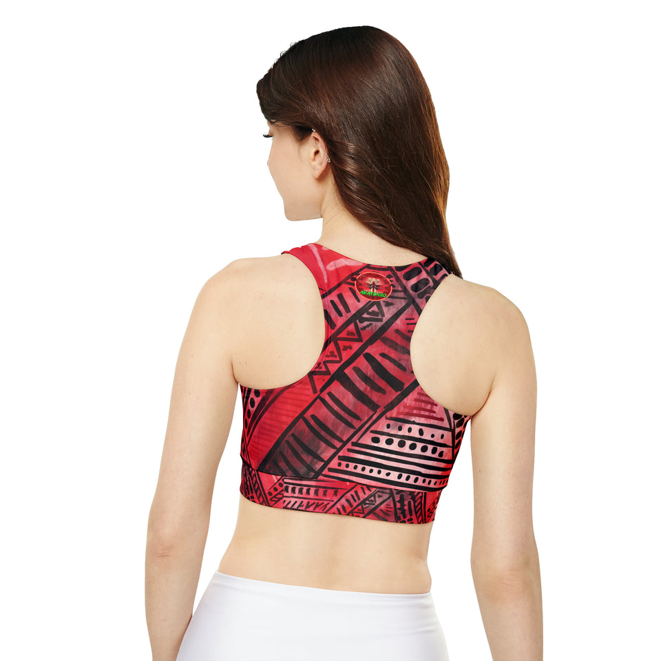 Fully Lined, Padded Sports Bra (AOP)