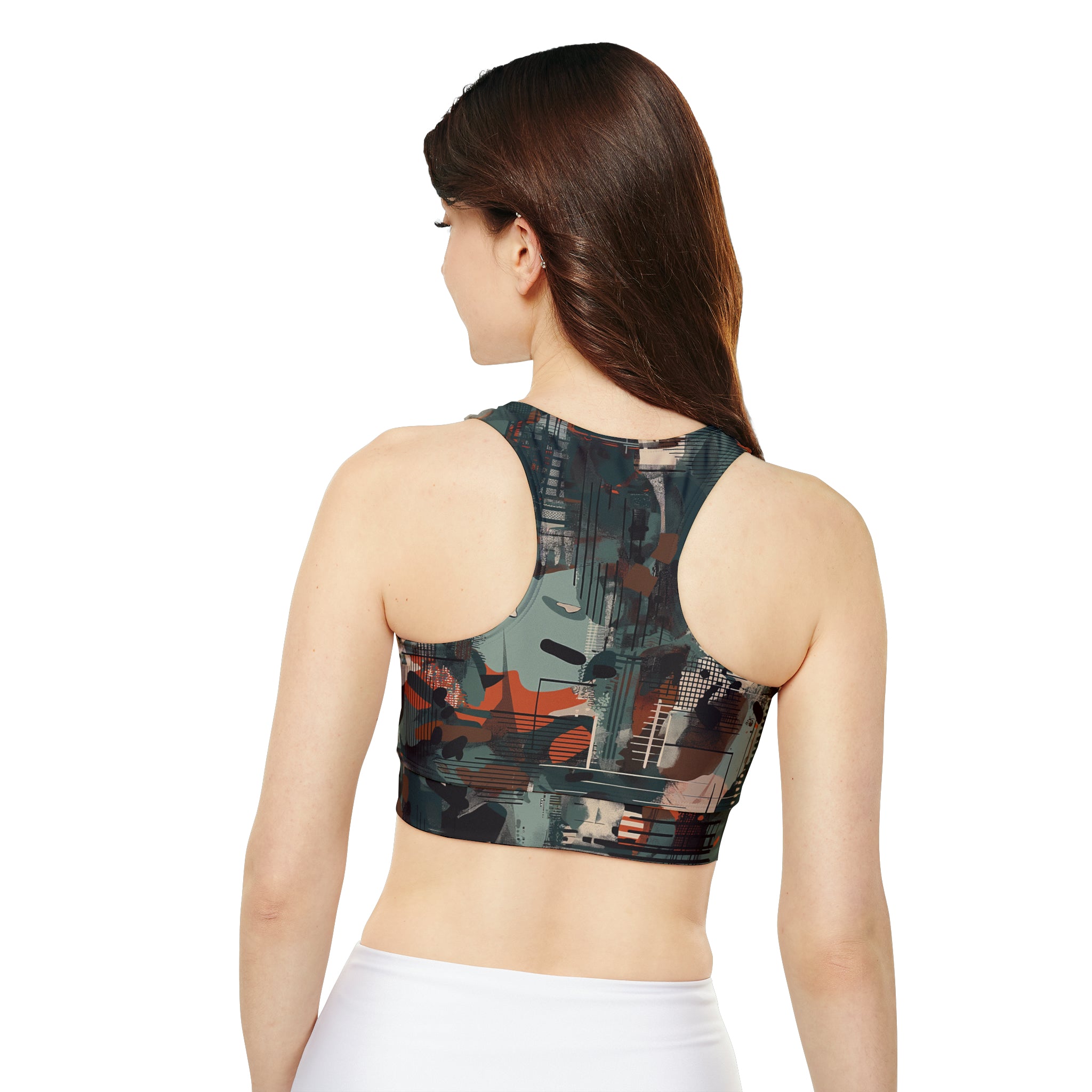 Fully Lined, Padded Sports Bra (AOP)