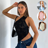 Ins Lace Backless Top Summer Solid Color Waistless Top