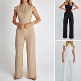 Fashionable Women's New Solid Wide Leg Jumpsuit