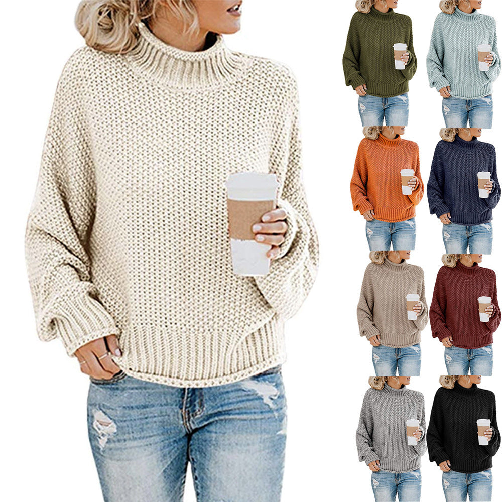 Cárdigan de hilo grueso con cuello alto tipo jersey