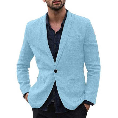 Solid Men's Cotton Thin Blazer