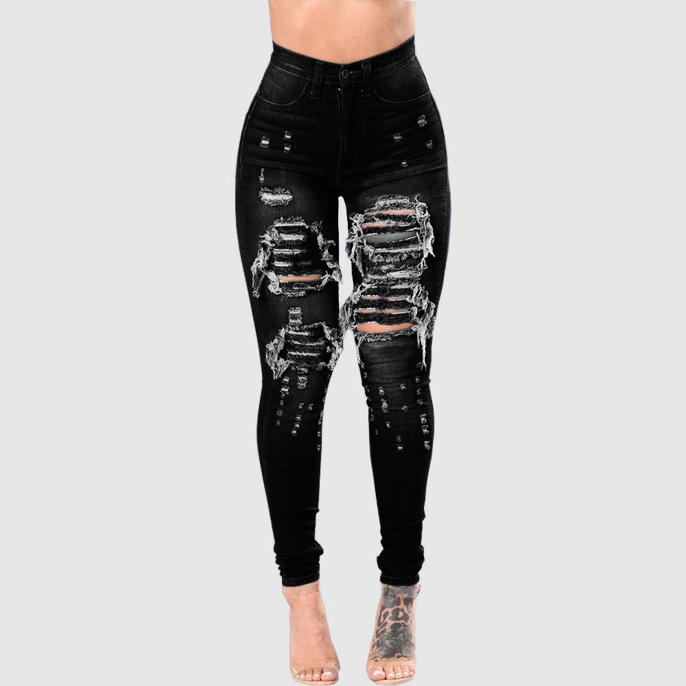Akatonbo Women'S Ripped Denim Washed Denim Pants