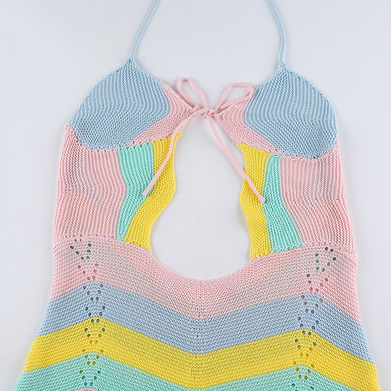 Sling  Back Woolen One-piece Skirt Suspenders
