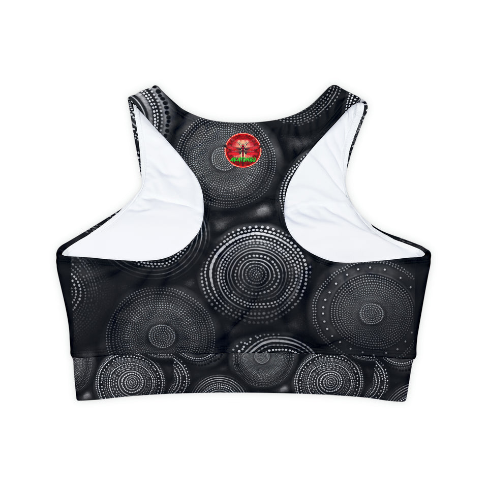 Fully Lined, Padded Sports Bra (AOP)