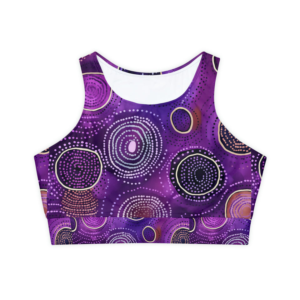 Fully Lined, Padded Sports Bra (AOP)