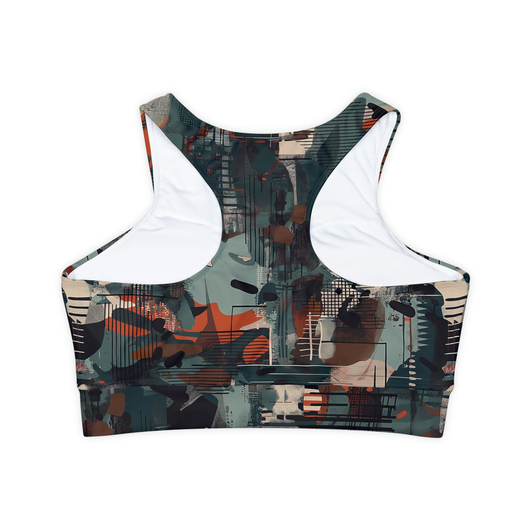 Fully Lined, Padded Sports Bra (AOP)