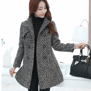 Fashion Thick Plaid woolen coat women's clothing